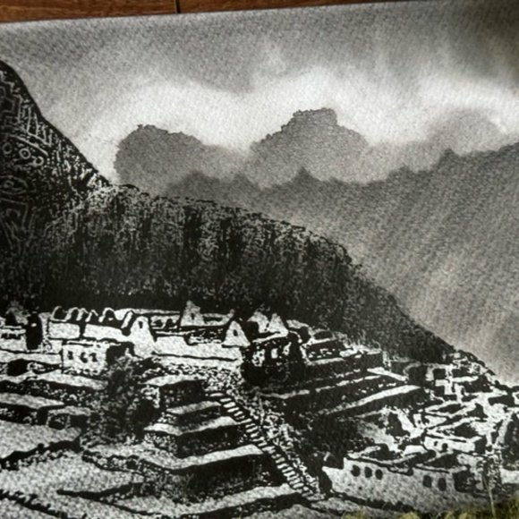 Machu Picchu Charcoal Print - Picture 2 of 3